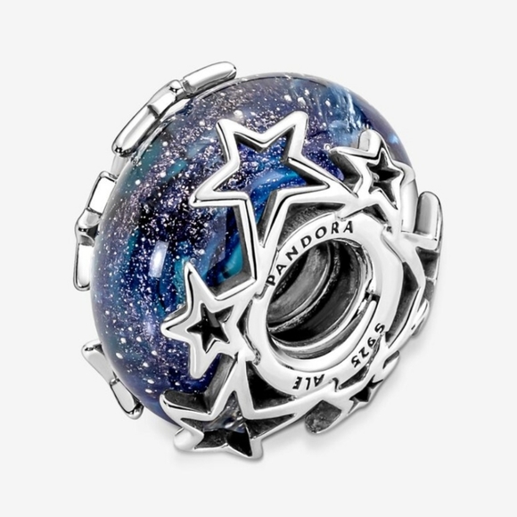 PANDORA GALAXY BLUE and STAR MURANO CHARM 790015C00 - Picture 3 of 6